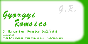 gyorgyi romsics business card